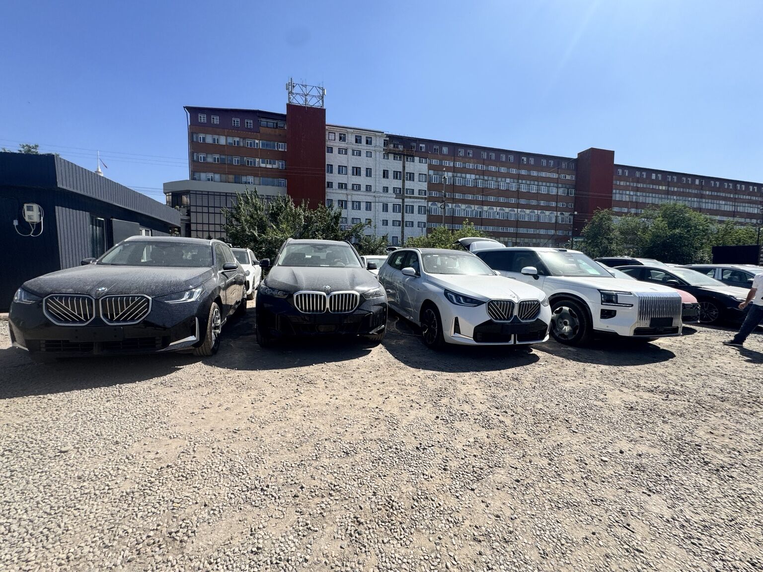 BMW vehicles in stock at the Bishkek yard