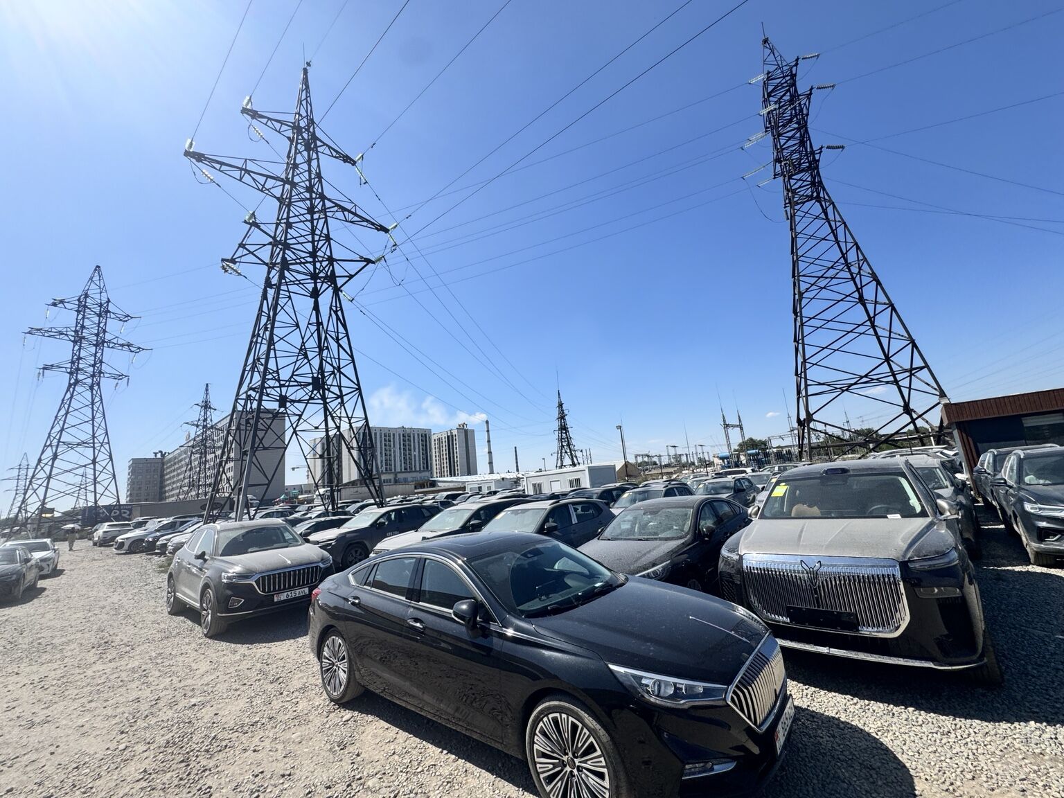Large vehicle inventory at the Bishkek yard