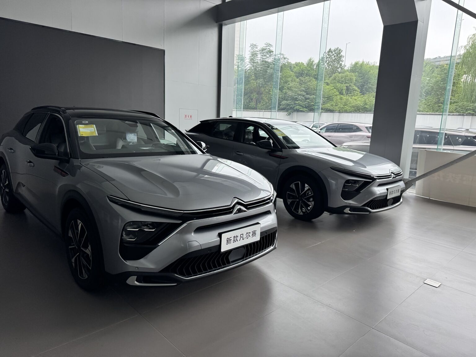 Citroën vehicles inside the Hangzhou showroom