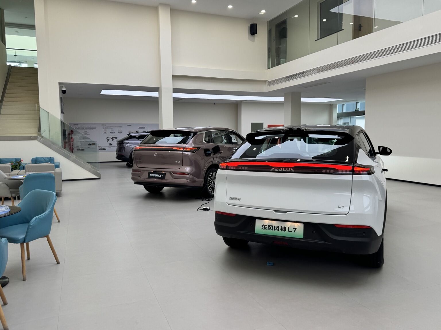 Dongfeng Fengshen vehicles inside the Hangzhou showroom